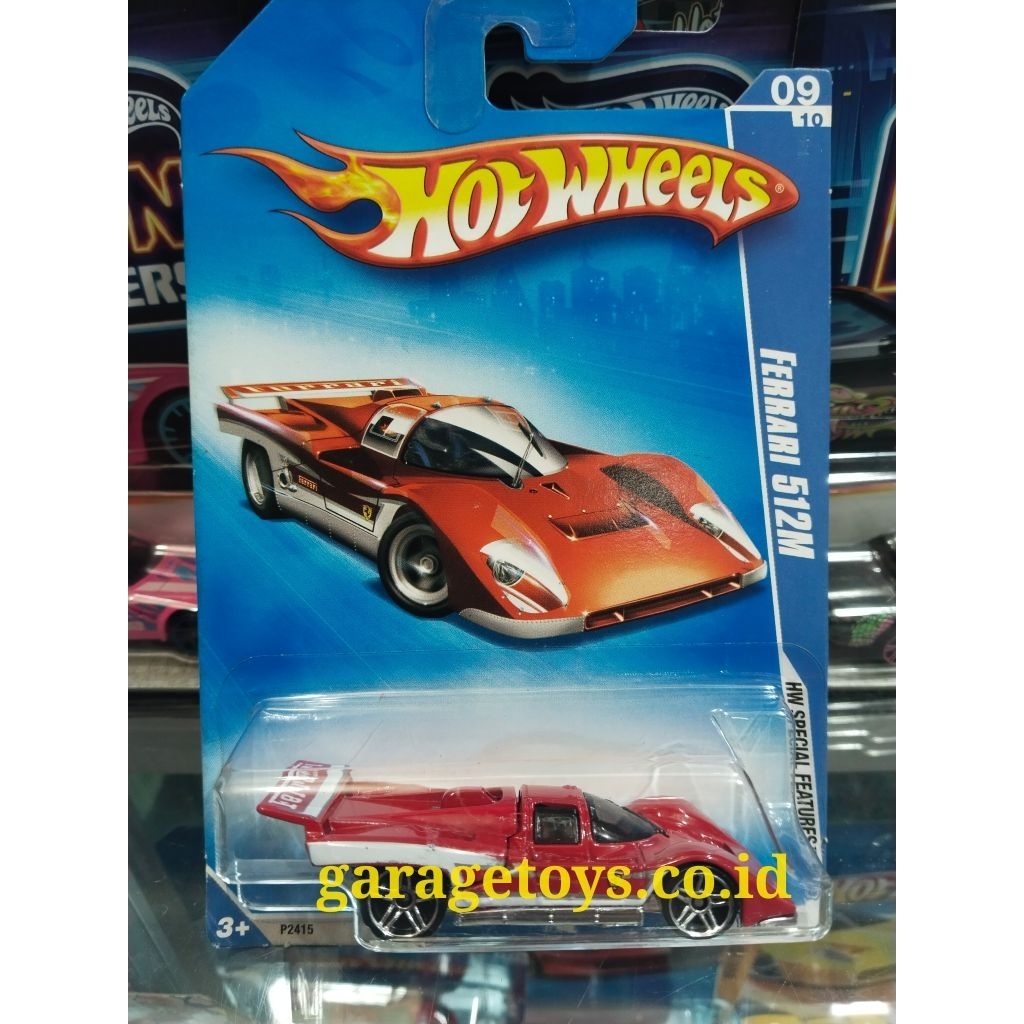 Hotwheels 1:64 Diecast Ferrari 512 M Red Stripe White