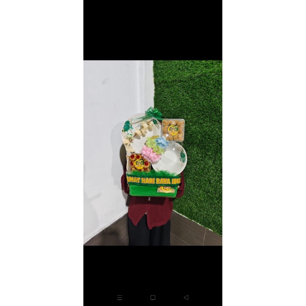 HAMPERS PARSEL HANTARAN MANGKOK PIRINH KERAMIK  IDUL FITRI LEBARAN PALEMBANG KUE KERING PREMIUM