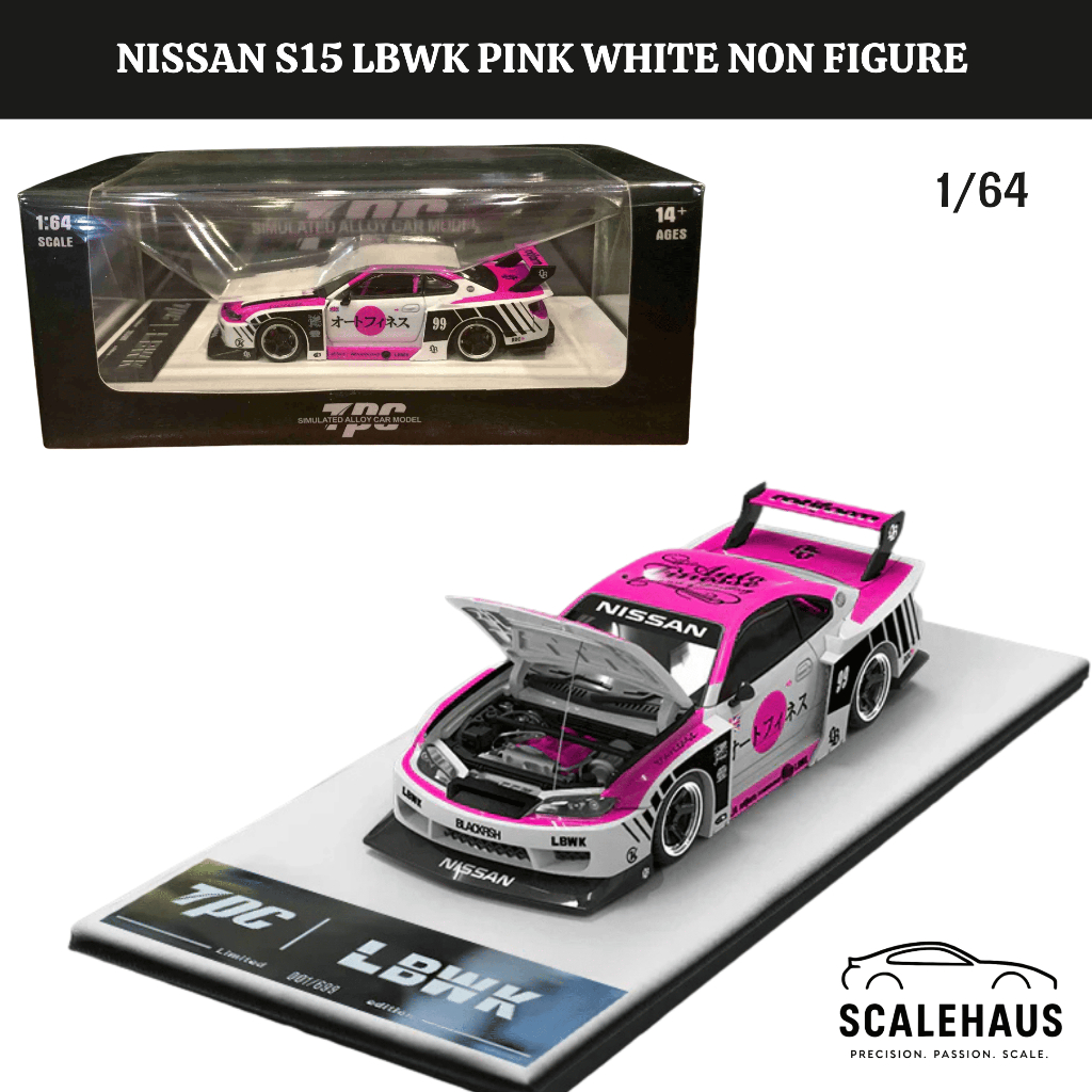 TPC 1/64 Nissan S15 LBWK Pink White Non Figure