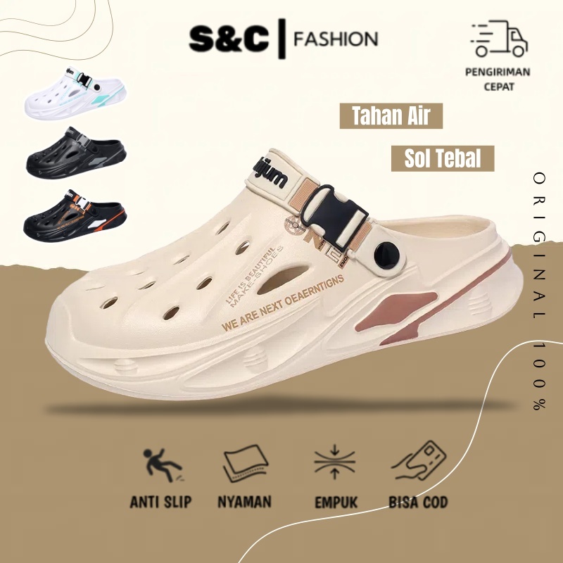 ​​Sandal Pria​​ Sandal Karet Pria Anti Air​​ Anti Slip Anti Bau EVA Outdoor Fashion Selop​​ Sandal S
