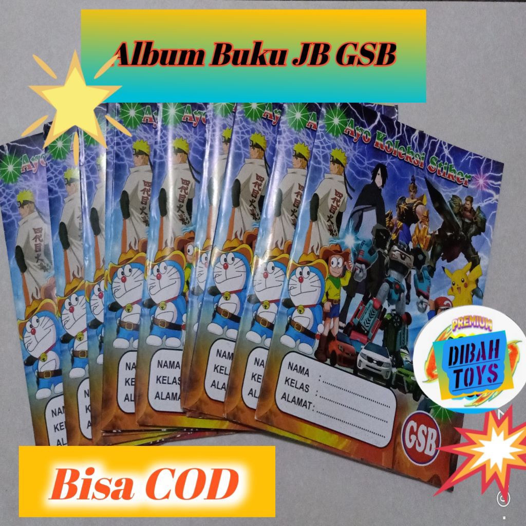 Buku Stiker Koleksi NarutoTayo/Doraemon/GSB isi 50  pcs/Buku saja