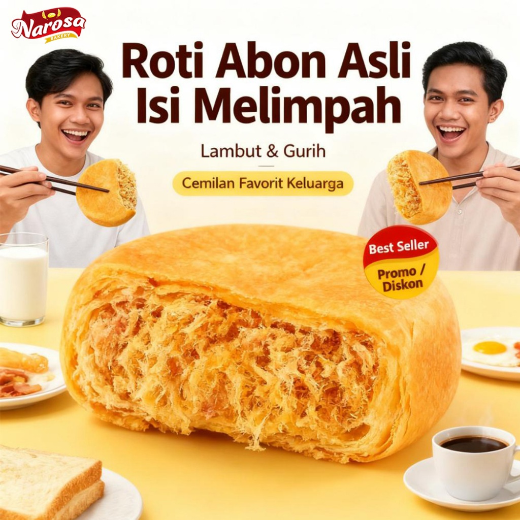 Narosa Bakpia Halal Abon Ayam – Kulit Tipis Isi Banyak, Jajanan Sehat Enak Baik Untuk Sarapan & Wakt