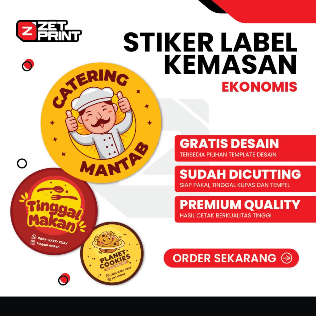 Cetak Sticker Logo Bulat Chromo | Stiker Botol Minuman Label Custom | Label Makanan | Logo Makanan |