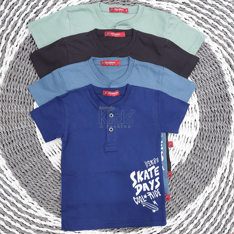 Domino Kids Kaos Anak Laki-Laki Pendek Sablon SKATE Bahan Cotton 100%  Kaos Anak Cowok Adem & Nyaman