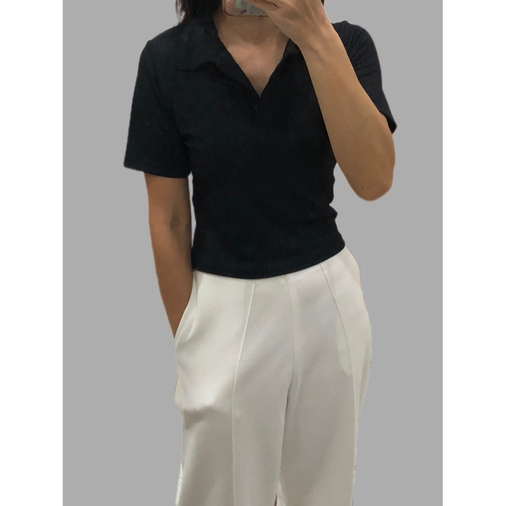 PRELOVED CROP TOP POLO SHIRT