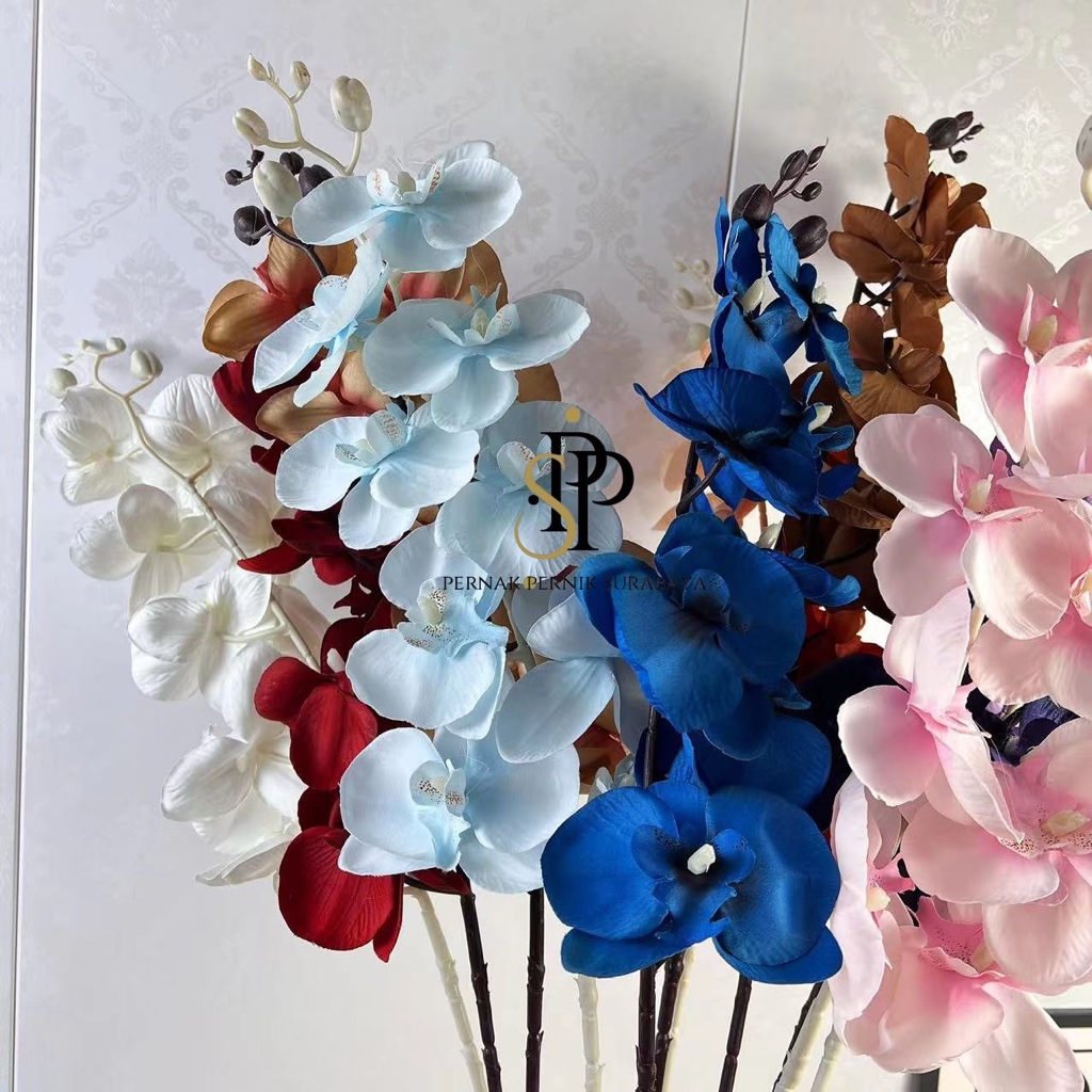 PPS - ANGGREK KAIN X9 ANGGREK JUMBO BESAR ANGGREK HIAS ORCHID ARTIFICIAL FLOWER BUNGA PALSU BUNGA HI