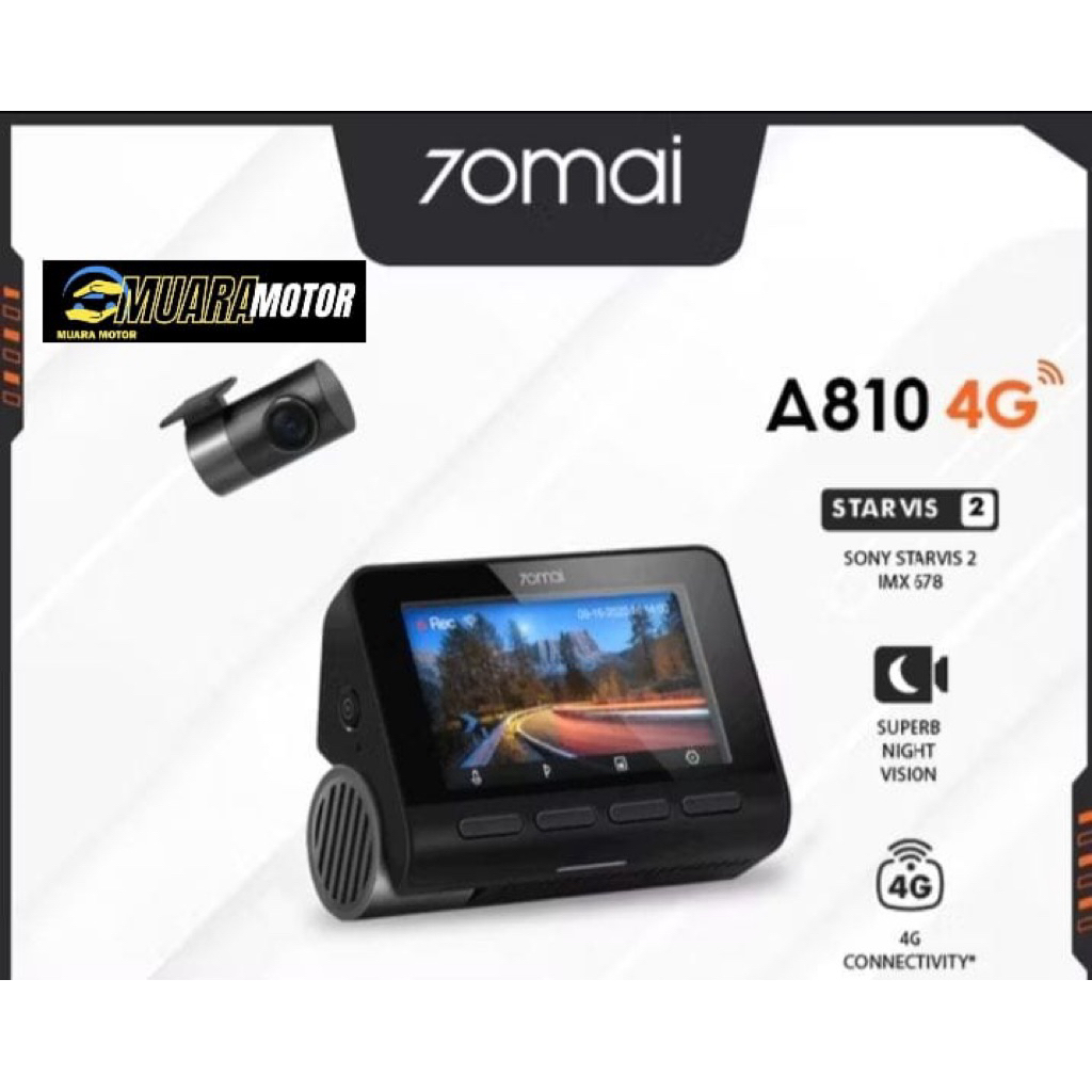 70mai Dash Cam A810 ( Kamera depan belakang )