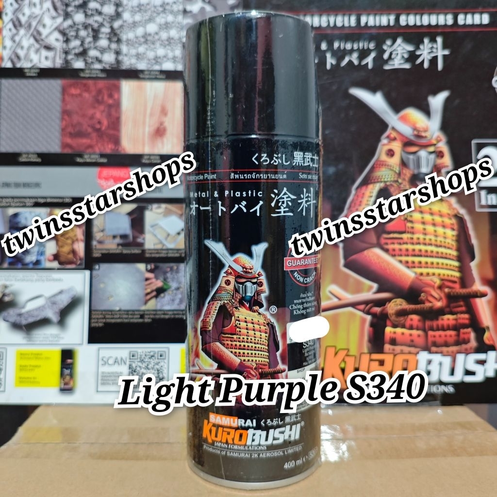 Pilok Pilox Pylox Cat Samurai Light Purple S340 Ungu Metalik 340  Glossy Mengkilap 400cc Spray Paint