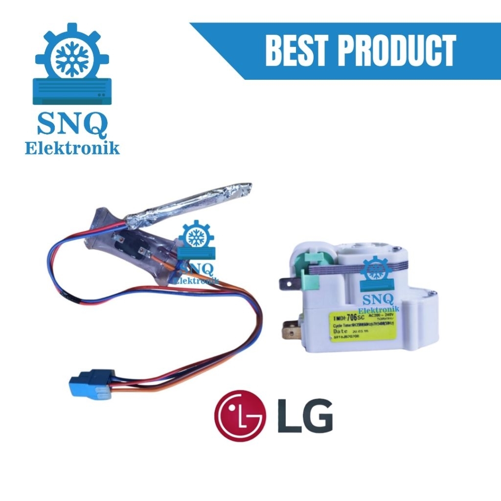 Timer dan bimetal kulkas LG pisah 1 set - Deprost kulkas LG 2 pintu - Sensor suhu kulkas 2 pintu LG