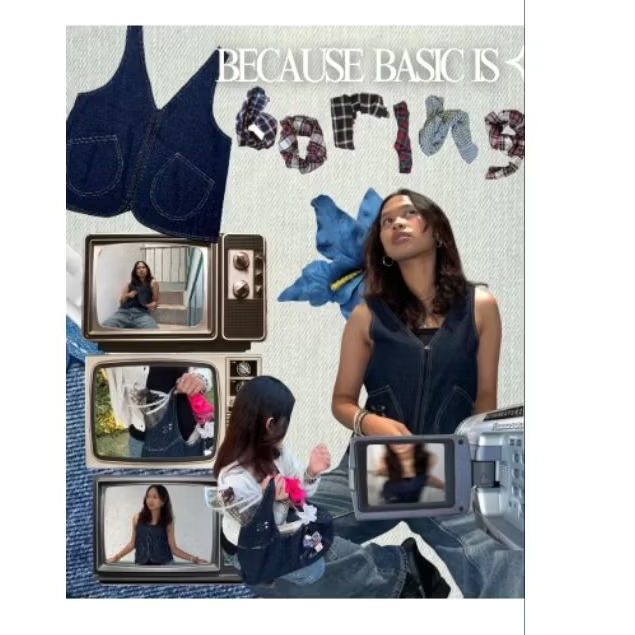 IN-VEST| 2in1 Multifungsi Vest & Tote Bag | Rompi Tas Wanita | Denim Edition