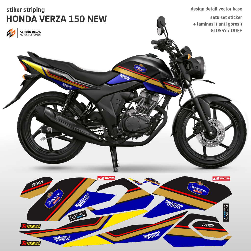 Abrend Decal Striping Anti Gores Verza New Rothmans Racing / stiker CB Verza 150 2022 / Stock decal