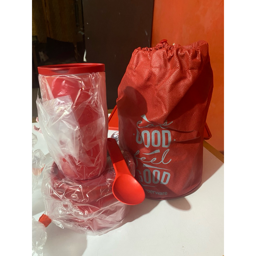 Tupperware Red Blush Set Ori