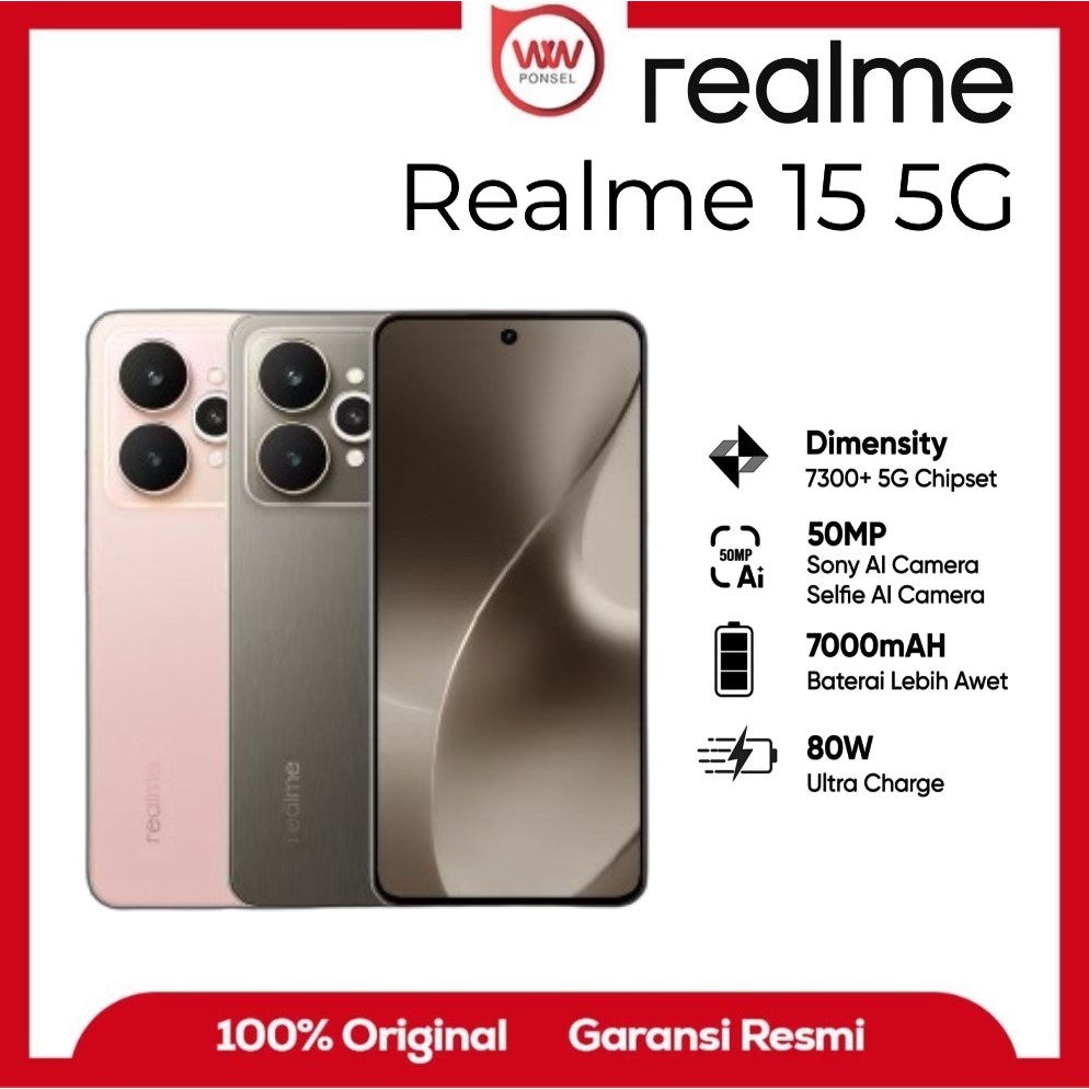 Hp Realme 15 5G Ram 12GB Internal 256GB Garansi Resmi
