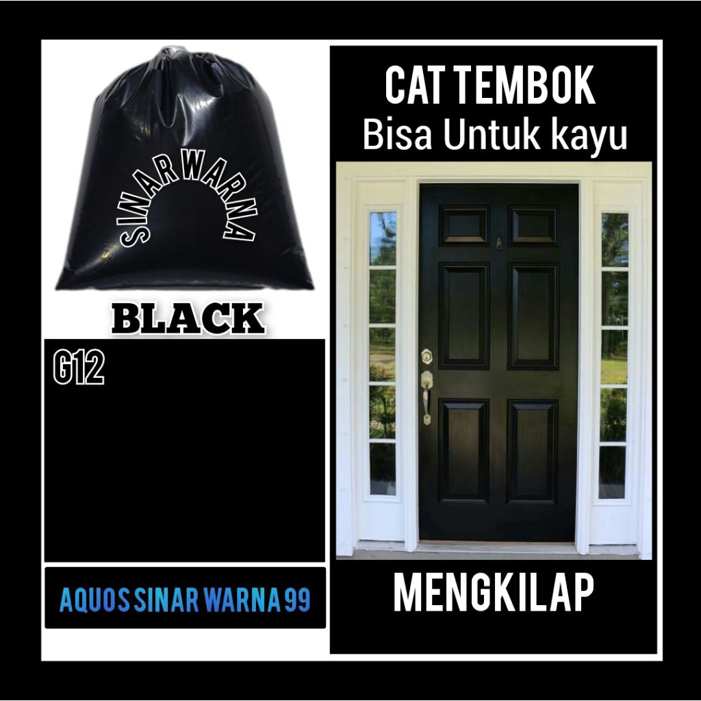 CAT KAYU CAT TEMBOK BISA UNTUK KAYU CAT TEMBOK MENGKILAP CAT 1 KG CAT WARNA HITAM
