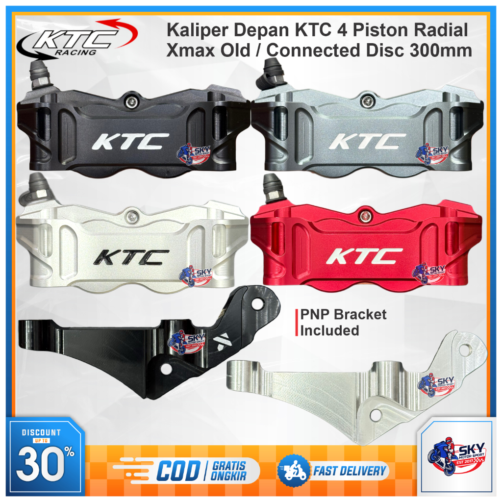 Kaliper KTC Xmax Old / Connected Depan Radial P100mm Disc 300mm 4 Piston Plus Bracket KYTA