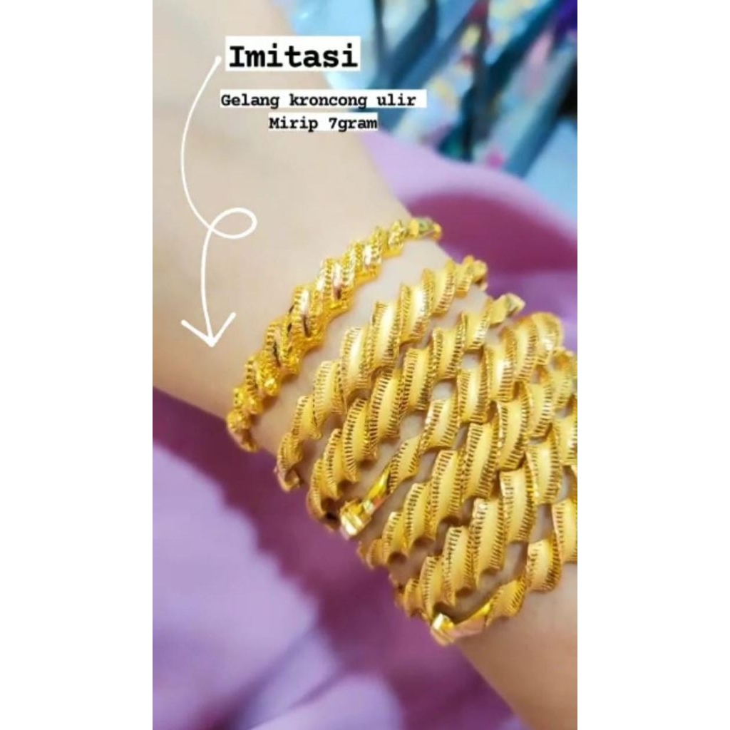 Gelang Ulir Lapis Emas