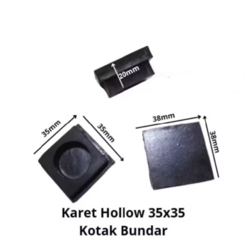 Karet Hollow Kotak bulat 35x35 untuk pipa hollow 3,5x3,5