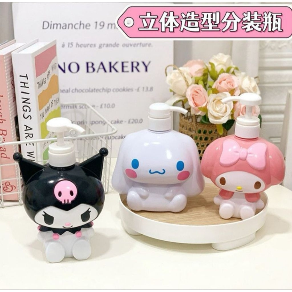 Tempat Sabun Cair & Shampoo / Botol Pump Sabun Cair & Shampoo 500ml - 750ml Sanrio / Botol Sabun Luc