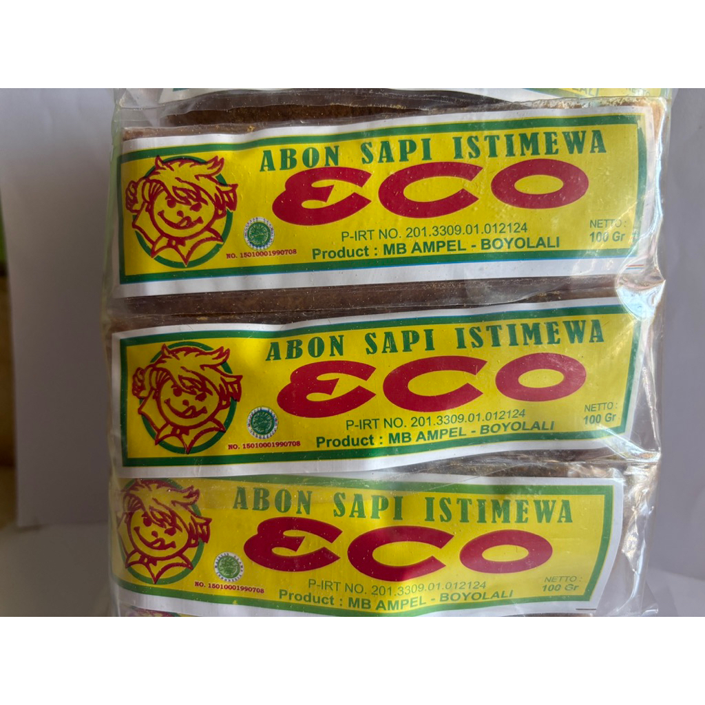 ABON SAPI ISTIMEWA Cap ECO 100 gram | Boyolali | Abon Sapi Halal | Harga Ekonomis | Abon Murah| 100%