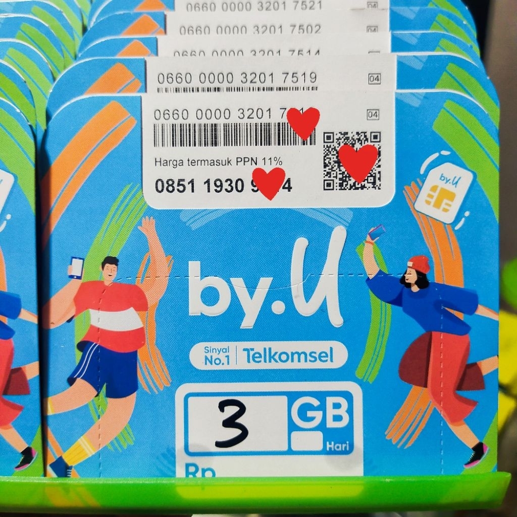 Kartu Perdana by.U Kuota internet 3 GB | SIM Card Telkomsel