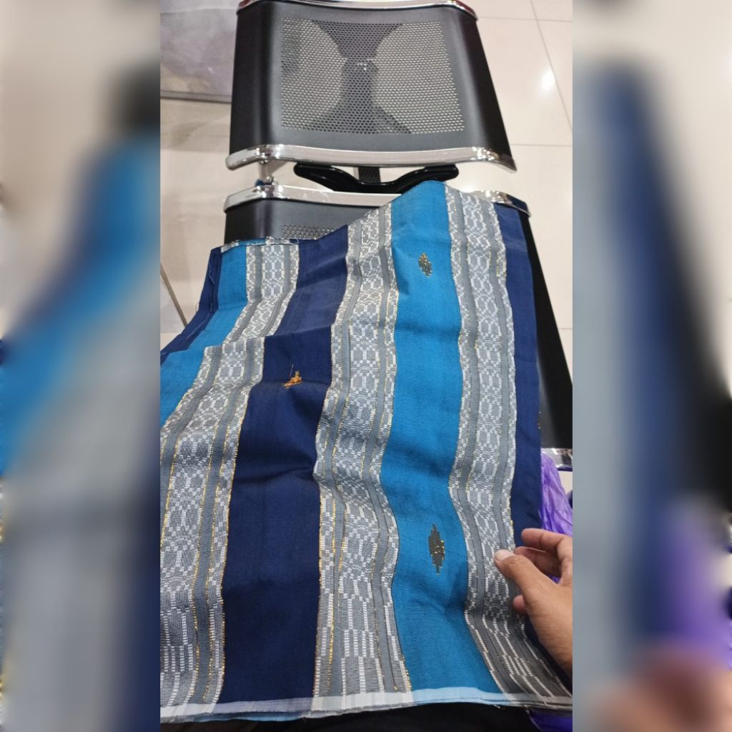 kain sarung sutera tenun lipa sabbe warna navy turkish silver