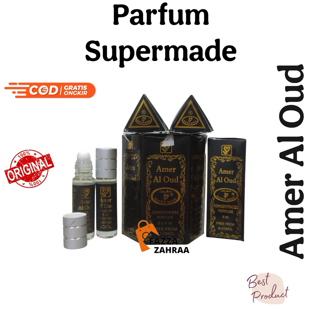 Parfum aroma Ameer Al Oud 6ml roll on SUPERMADE minyak wangi aroma mirip al rehab PROMO