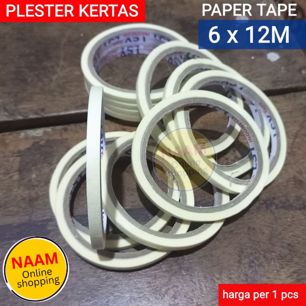 (6MM) PLASTER KERTAS / LAKBAN KERTAS 6 MM - PAPER TAPE / MASKING TAPE 6MM