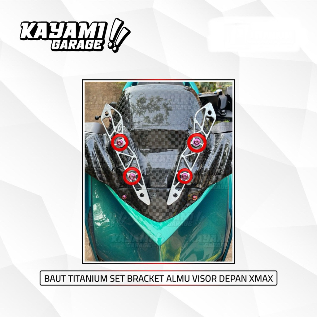 Baut Titanium Set Bracket Almu Visor Depan Xmax