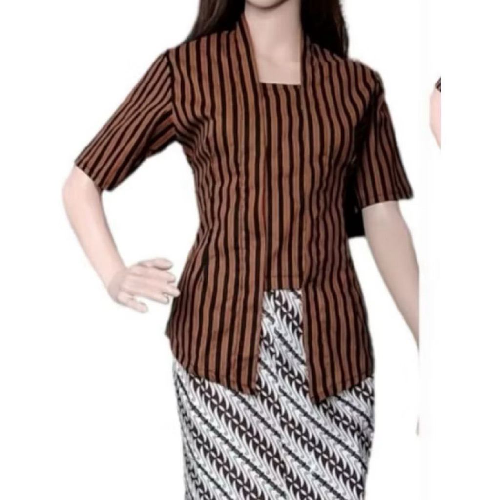 atasan kebaya lurik kutubaru lengan pendek
