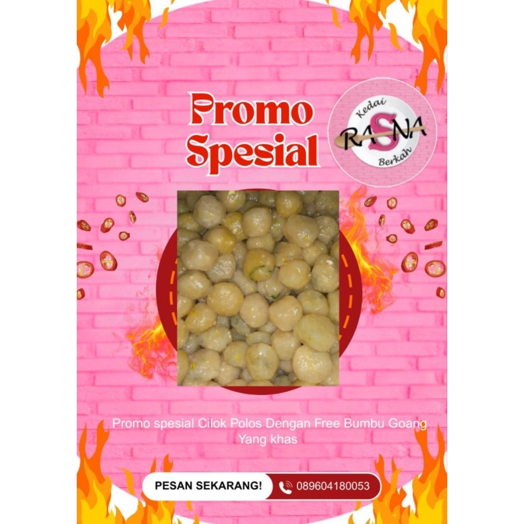 Cilok Polos Bumbu Goang Dengan Bumbu rempah pilihan