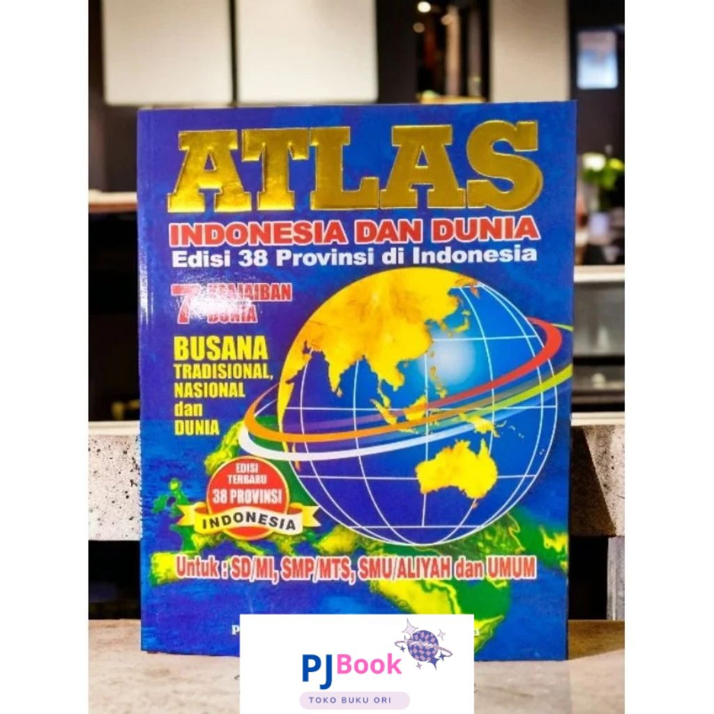 BEST Seller - ATLAS JUMBO / BESAR Lengkap Indonesia & Dunia Edisi Terbaru 38 Provinsi