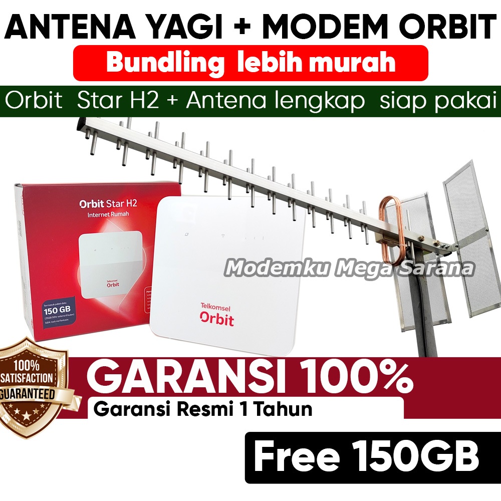 Unlock  Duet Maut - Paket Antena Yagi Extreme 3 Modem Router Orbit Star H2 Huawei B320 - All Operato