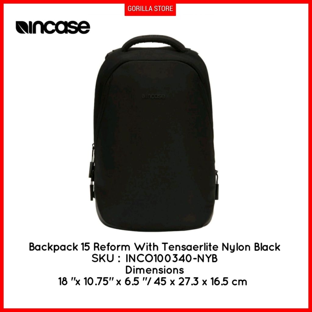 Incase Backpack 15 Reform With Tensaerlite Nylon Black (INCO100340-NYB) - Black