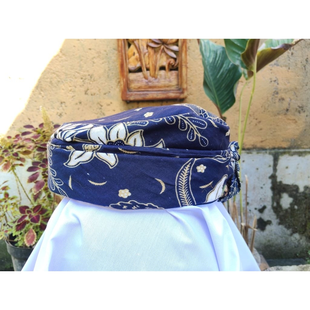 Udeng blangkon bali batik biru navy halus limited