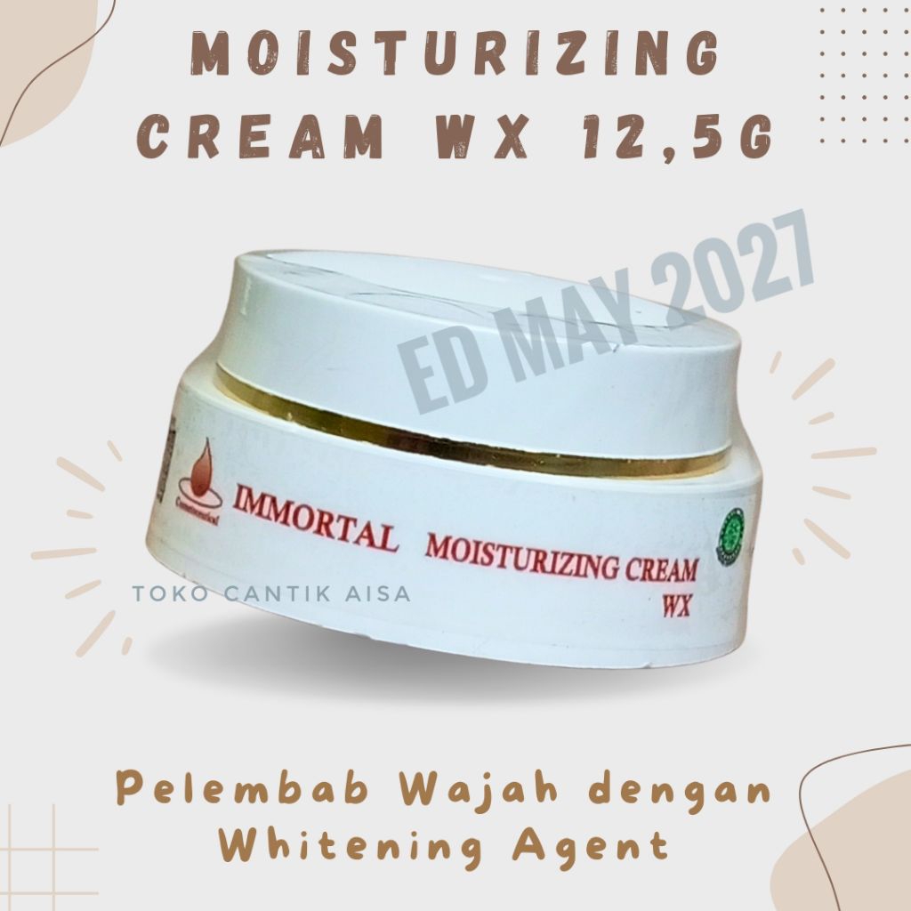 Immortal Moisturizing Cream WX – Pelembab Wajah dengan Whitening Agent untuk Kulit Halus, Lembut & C