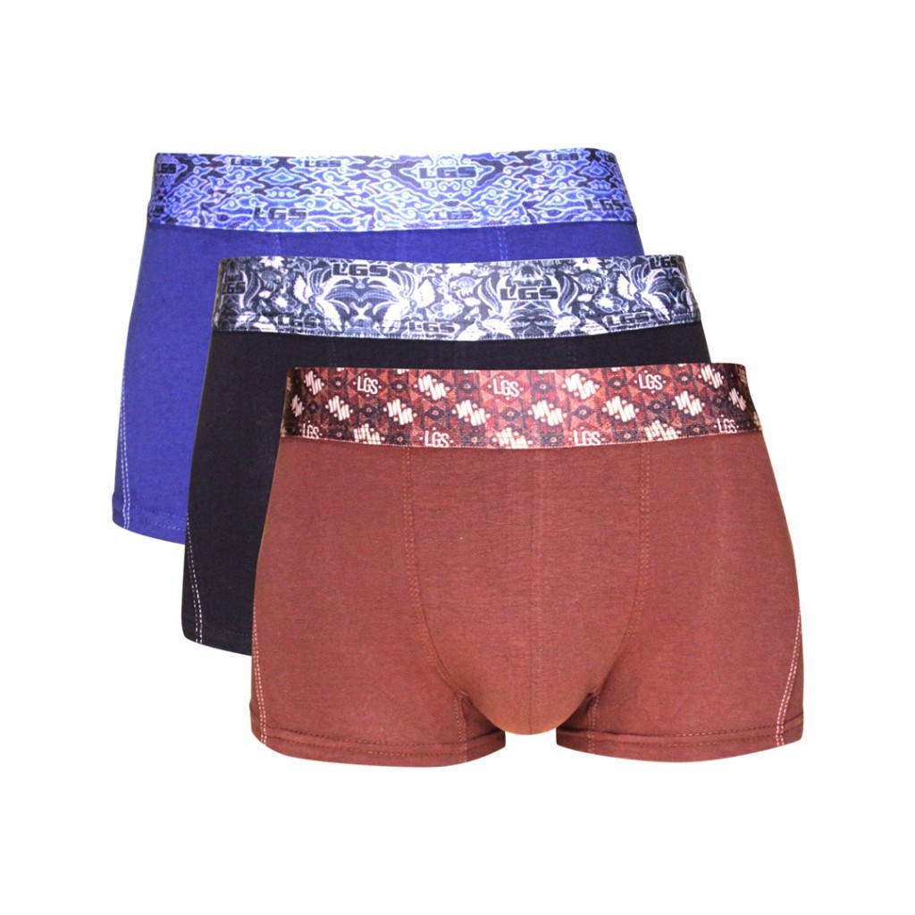 CELANA DALAM BOXER LGS 638 ISI 3PCS |BOXER LGS KARET BATIK