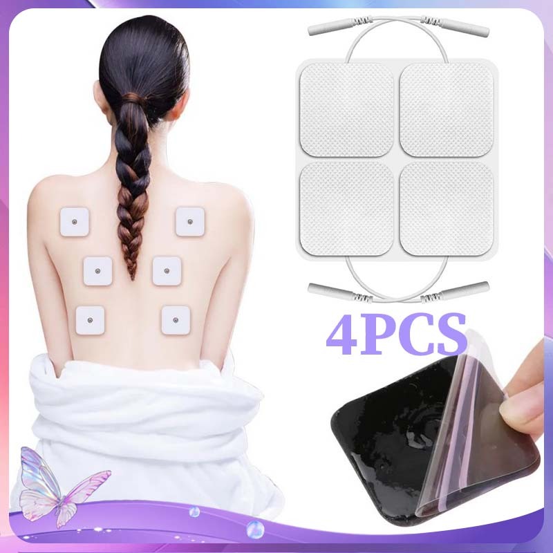 5x5cm Pad Tens Kancing Pad Tens Terapi Pads Kancing 2pcs Cocok Tambalan Elektroda Pad Bantalan Elekt