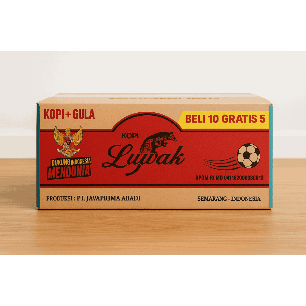 1 Dus Kopi Luwak Hitam (Isi 10 Renteng x 15 Sachet) | Total 150 Sachet – Rasa Kuat & Aromanya Mantap