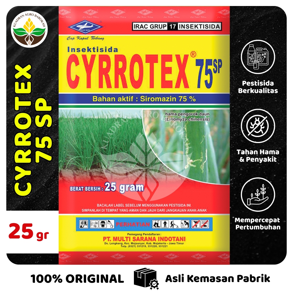 Insektisida CYRROTEX 75 SP 25 gr Hama Bawang Merah - Cap Kapal Terbang