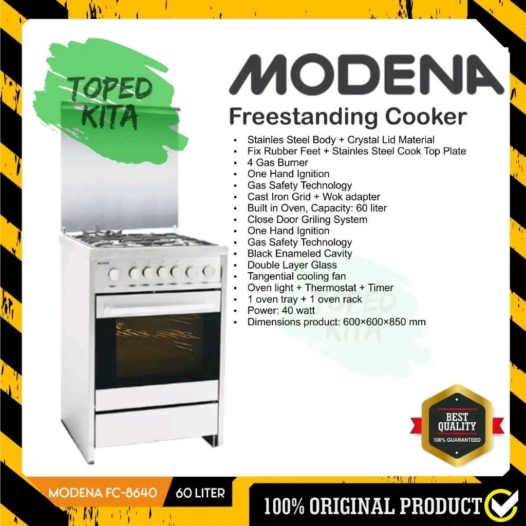 Freestanding Cooker Modena FC-8640 | Kompor berdiri oven FC8640