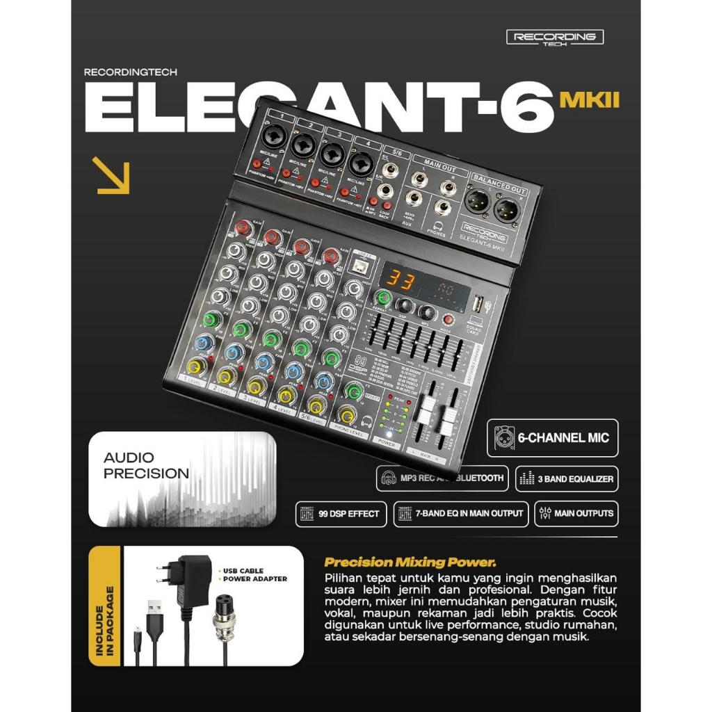 MIXER RECORDING TECH ELEGANT 6 MK2 CHANNEL PODCAST RECORDING