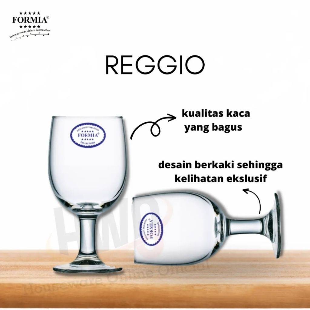 FORMIA GELAS GOBLET REGGIO 330ml/33cl/11oz GELAS KAKI WINE GELAS MINUM RAPAT BELING MURAH