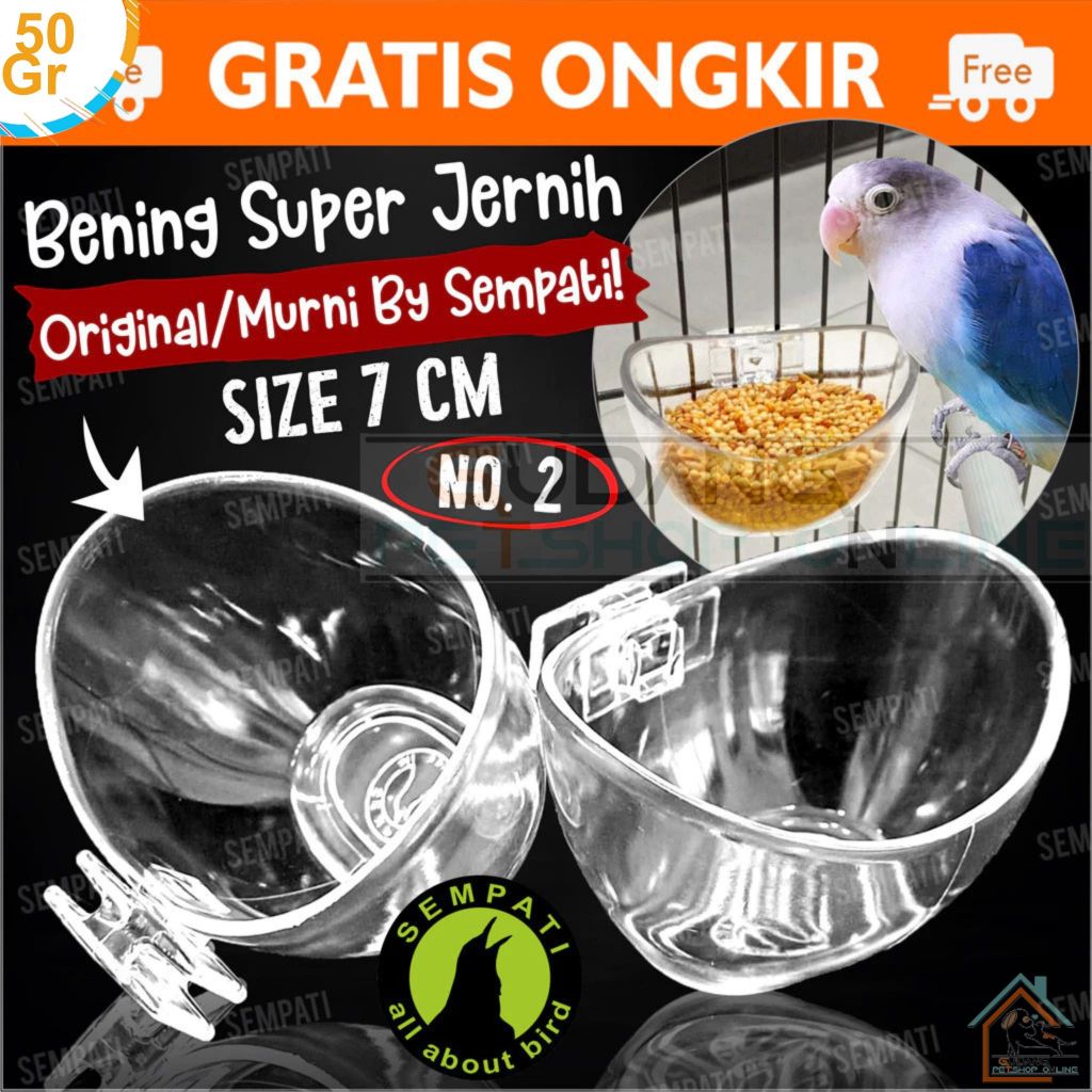 Cepuk Burung Cepuk Perahu No 2 Sempati Cepuk Anti Tumpah Wadah Tempat Pakan Makanan Minum Burung Mur