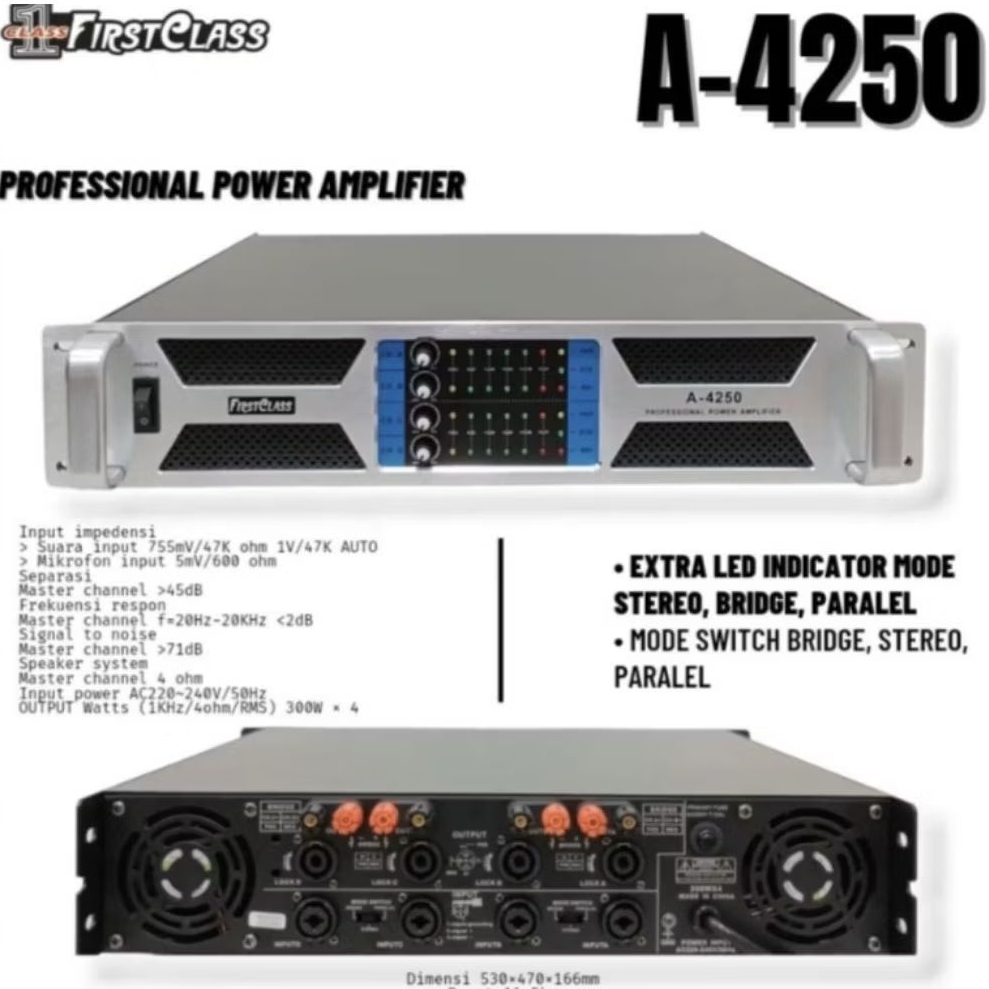 POWER AMPLIFIER FIRSTCLASS A-4250 FIRST CLASS A 4250