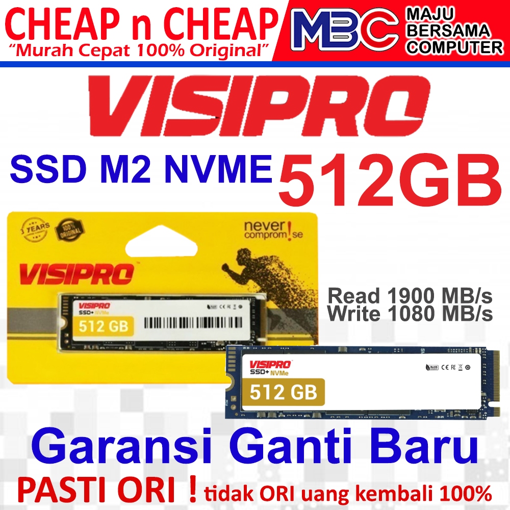 SSD M2 NVme Visipro 512GB Original - SSD M.2 NVME 256GB 512GB