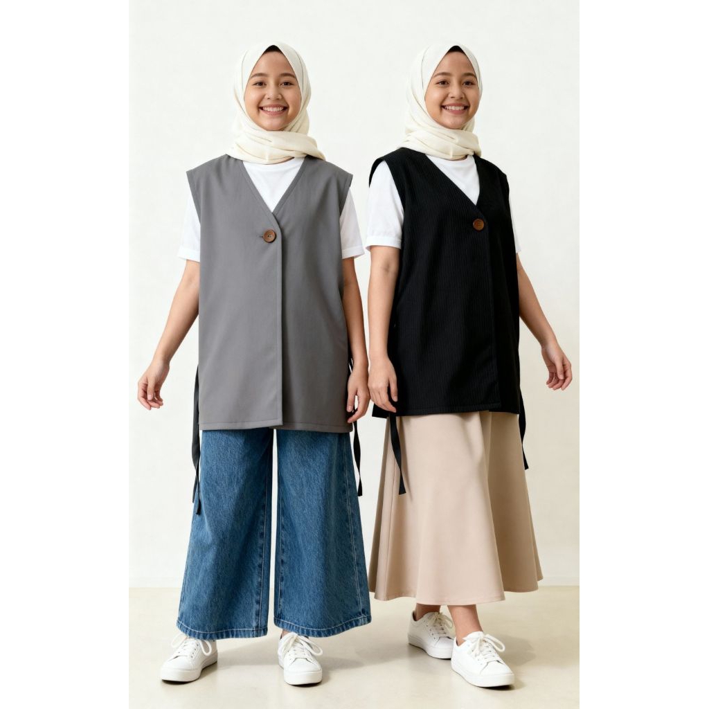 Indagine vest anak kecil / vest polos anak / Rompi anak perempuan / vest korean anak