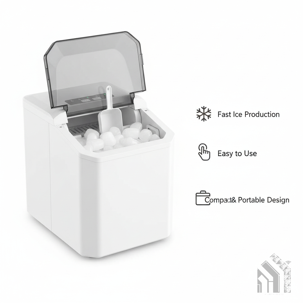 Mesin pembuat es batu ice maker cepat praktis otomatis