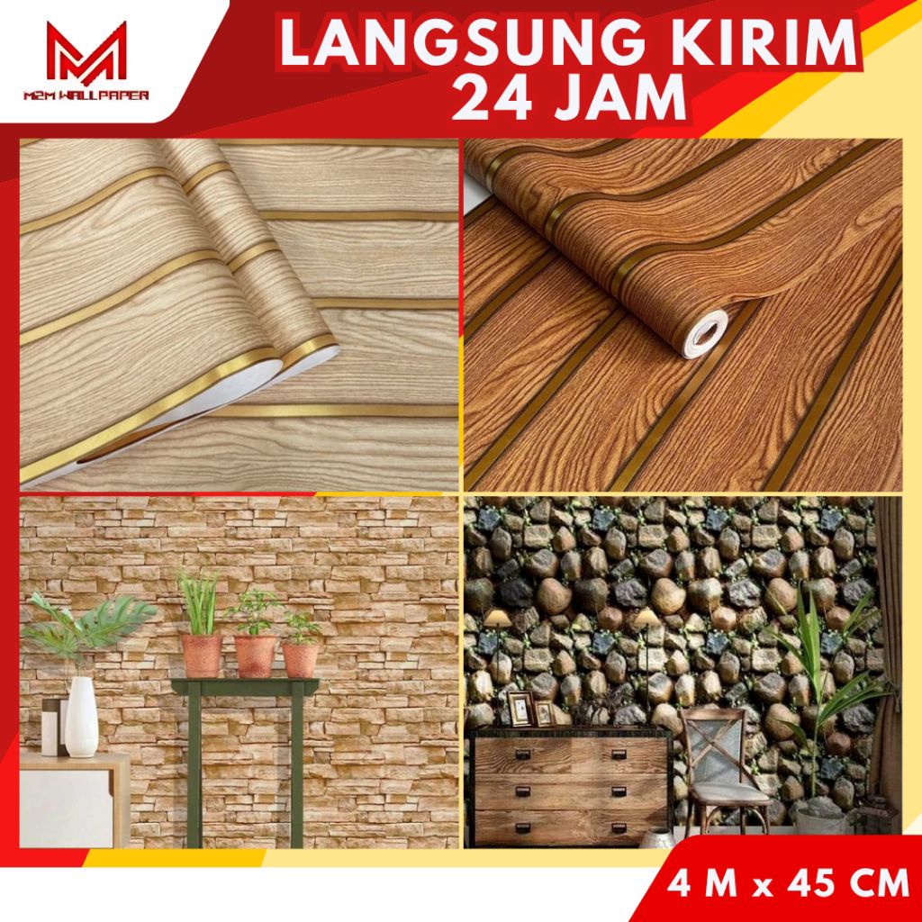 Wallpaper Kayu Aestetic Wallpaper Kayu Gold Elegan Wallpaper Dinding Aestetic Motif Batu Sticker Din