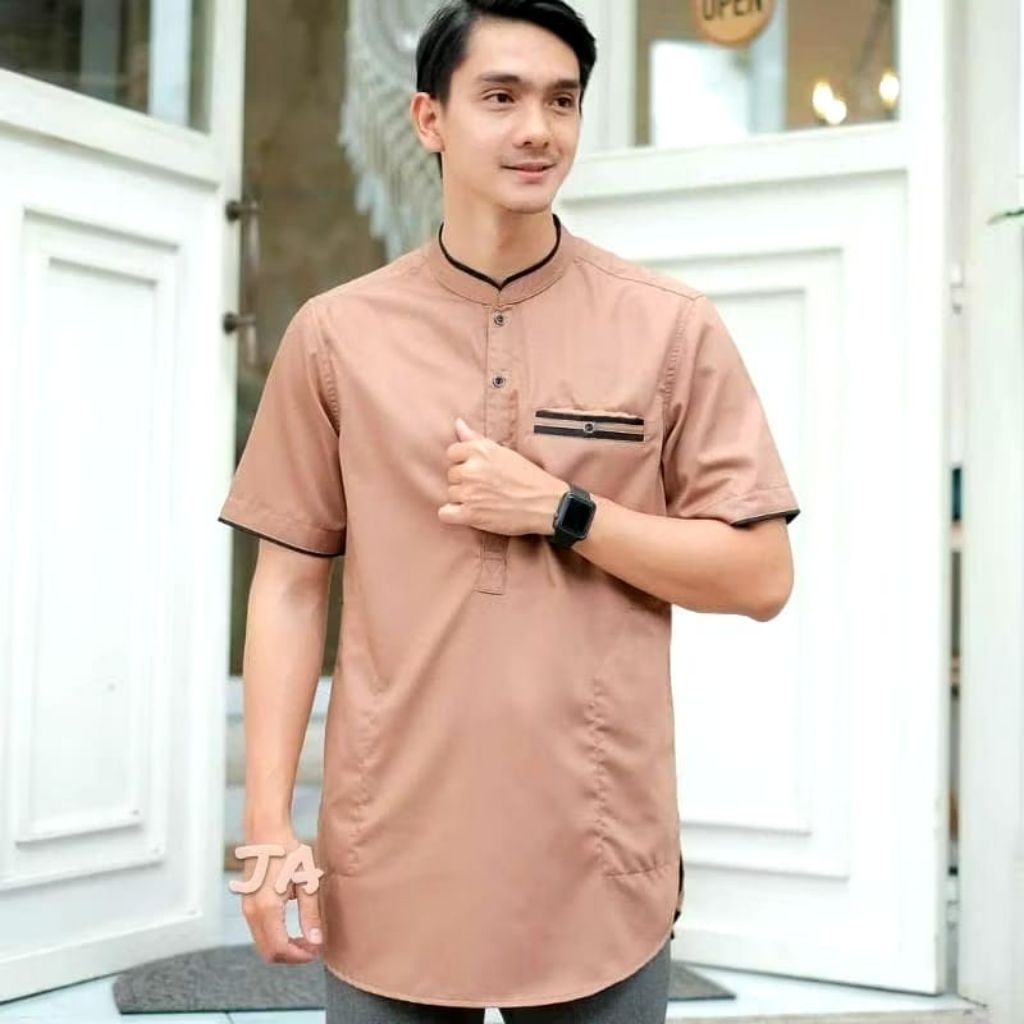 BAJU KOKO KURTA POLOS BAJU COWOK KOKO LENGAN PENDEK