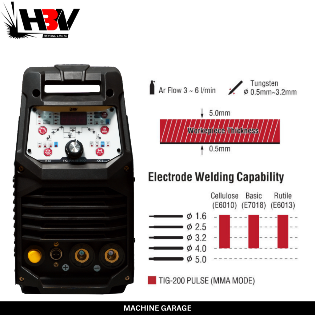 MESIN LAS TIG PULSE 200 HBV multifunction welding machine HEAVY DUTY